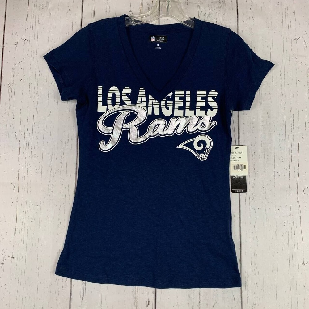 Los Angeles Rams NFL Small Team Apparel Casual T-Shirt Blue New‎ Women